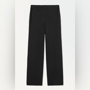COS Atelier 100% Silk Black Wide-Leg Drawstring Trousers - NWT